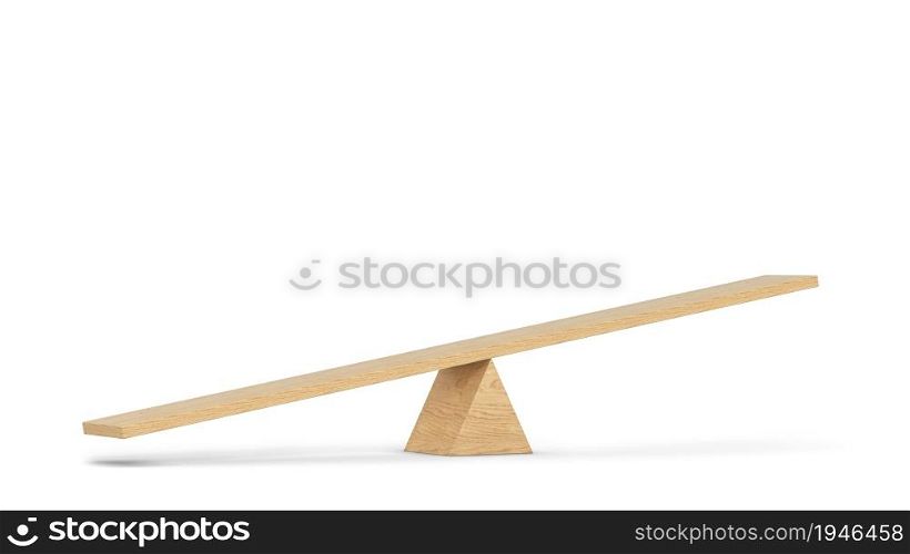 Simple seesaw, balance concept. 3d illustration isolated on white background
