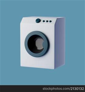 Simple washing machine for household appliance category 3d render illustration. Isolated object on background.. Simple washing machine for household appliance category 3d render illustration.