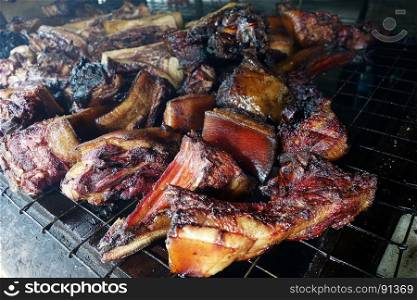Sinalau Bakas, native Borneo food. Smoked wild boar