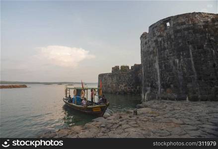 Sindhudurg fort jetty, Sindhudurg, Maharashtra, India.. Sindhudurg fort jetty, Sindhudurg, Maharashtra, India