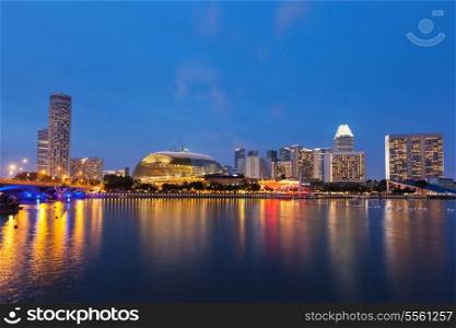 Singapore cityscape skyline night view