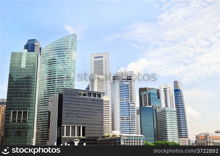 Singapore downtown with beautiful sky
