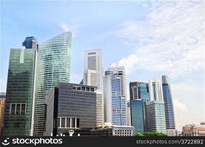 Singapore downtown with beautiful sky