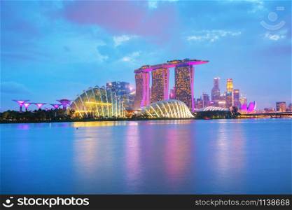 SINGAPORE - OCTOBER 27: Overview of the marina bay with Marina Bay Sands on October 27, 2018 in Singapore.
