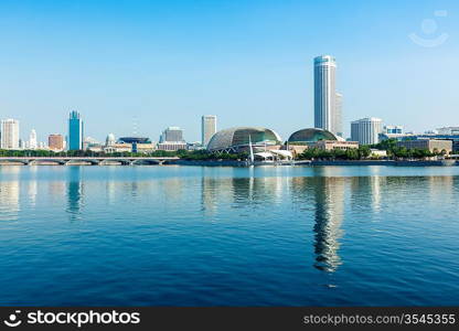 Singapore skyline at Marina Bay in the day