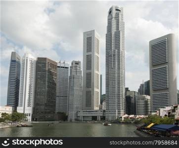 singapore skyline with clark quay