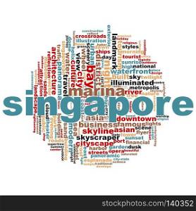 Singapore word cloud. Creative illustration of idea word lettering typography . 3D rendering.