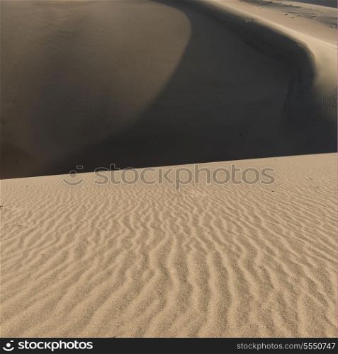 Singing sand dunes at Mingsha Shan, Gobi Desert, Dunhuang, Jiuquan, Gansu Province, China