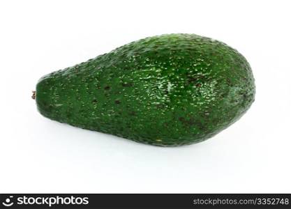 Single avocado fruit isolated on white background