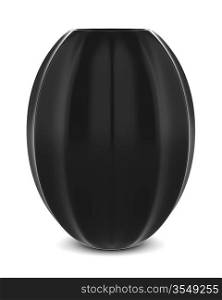 single black vase isolated on white background