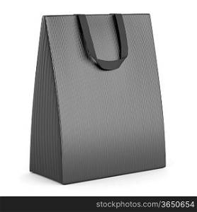 single blank gray shopping bag isolated on white background
