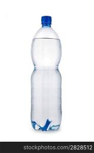 single blue bottle isolated