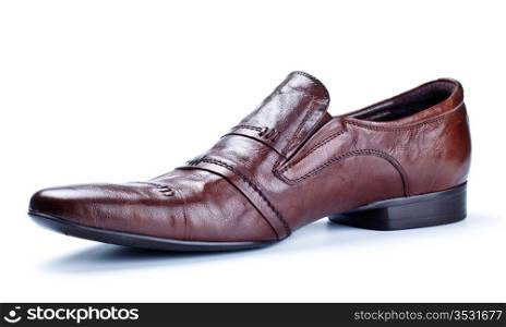 single brown shoe isolated on white