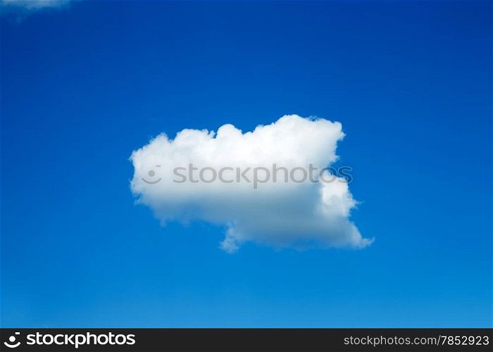 single cloud on blue sky