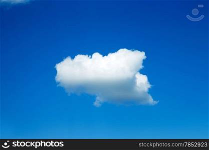 single cloud on blue sky