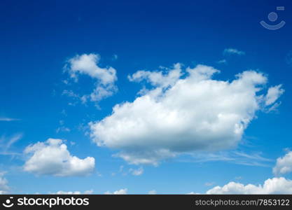 single cloud on blue sky