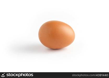 Single egg on white background