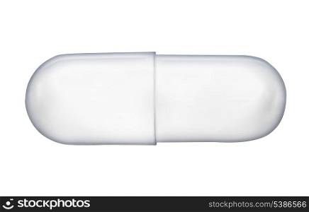 Single empty transparent capsule isolated on white