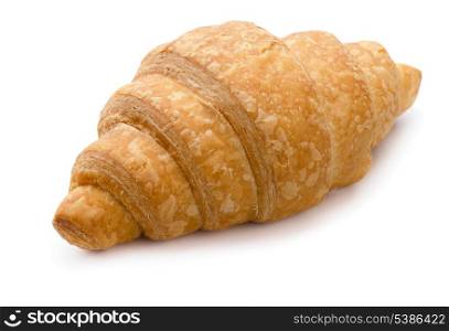 Single fresh croissant isolated on white