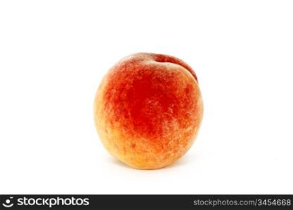 Single fresh ripe juicy peach, isolated on white