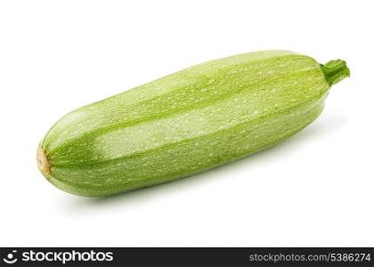 Single fresh zucchini isolated on white