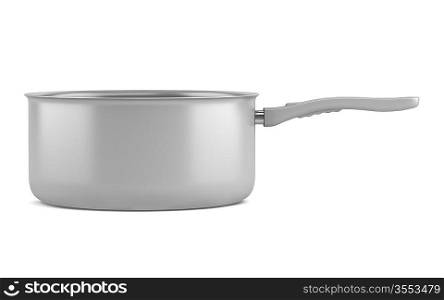 single gray cooking pot isolated on white background