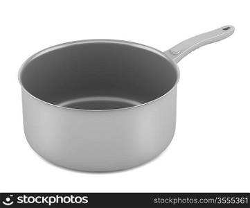 single gray cooking pot isolated on white background