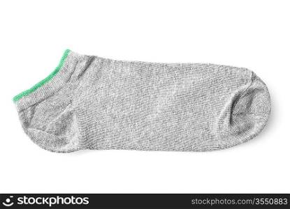 single gray sport sock isolated on white background