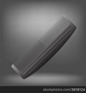 Single Grey Comb Isolated on Grey Light Background.. Grey Comb