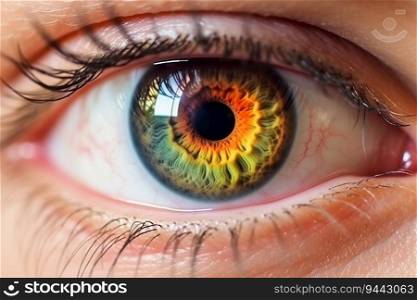 Single human eye close-up, generative ai