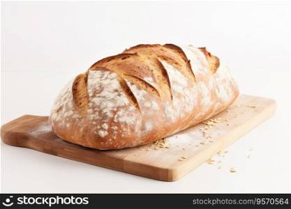 Single loaf bread on a cutting board