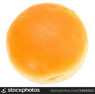 Single loaf of roll. Close-up. Isolated on white background. Studio photography.