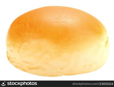 Single loaf of roll. Close-up. Isolated on white background. Studio photography.