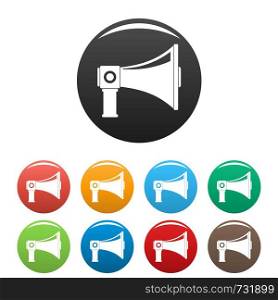 Single megaphone icon. Simple illustration of single megaphone vector icons set color isolated on white. Single megaphone icons set color vector