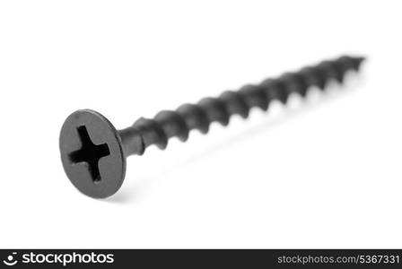 Single metal screw isolated on white