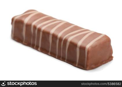Single milk chocolate bar isolated on white