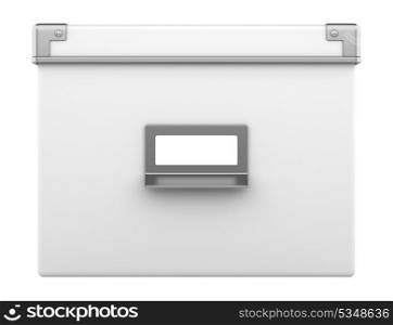 single office cardboard box isolated on white background