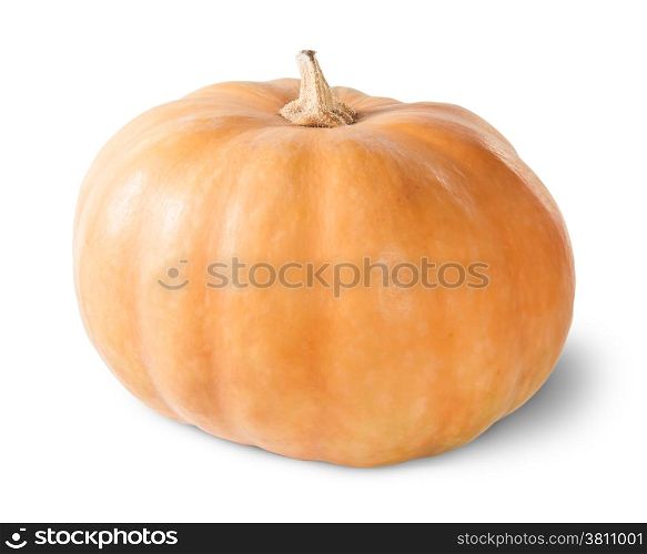 Single Orange Pumpkin Isolated On White Background