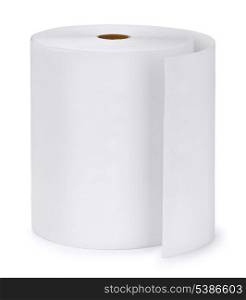 Single paper roll isolated on white