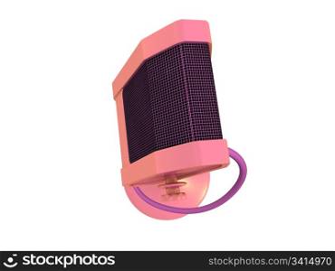 single pink glamour microphone. 3D