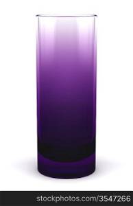 single purple glass vase isolated on white background
