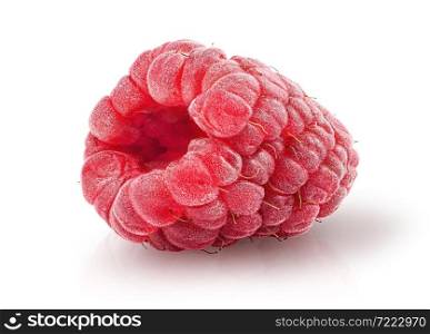 Single raspberry berry isolated on a white background. Single raspberry berry isolated on a white