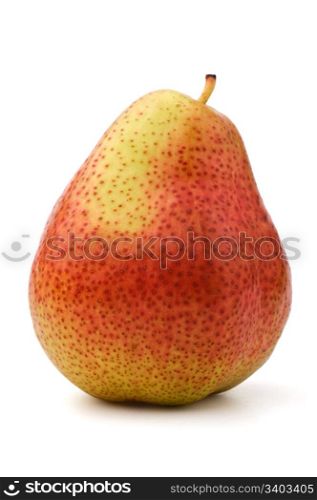 Single red-green pear. Single red-green pear, isolated, white background