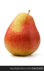 Single red-green pear. Single red-green pear, isolated, white background