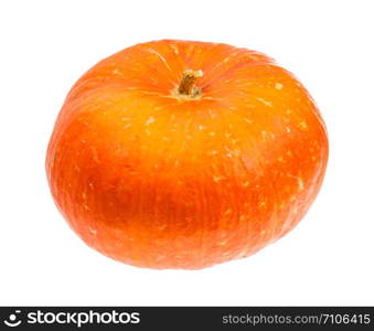 single ripe orange pumpkin isolated on white background