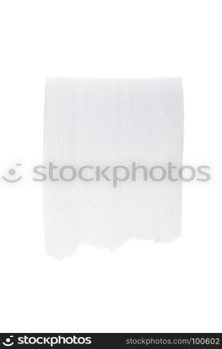 single rolled toilet paper isolated on white background