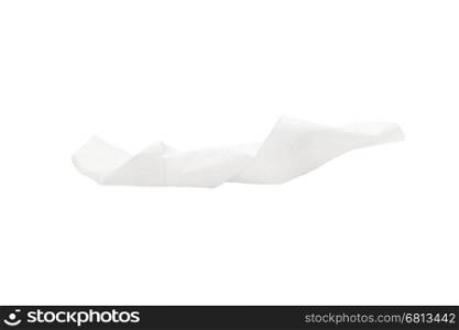 single rolled toilet paper isolated on white background with path