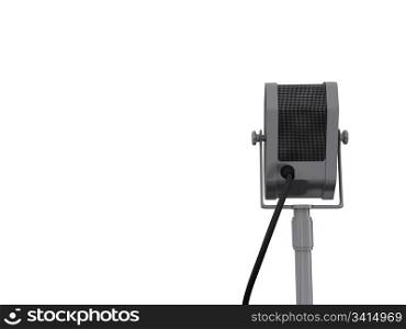 single silver microphone. 3D
