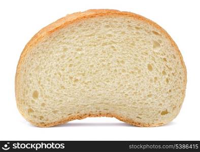Single slice of bread isolated on white