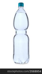 single transparent bottle with water isolated